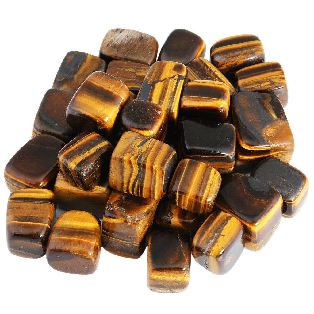SUNYIK Tumbled Polished Stones,Smooth Rock Crystal for Tumbling,Cabbing,Tiger's Eye Stone 1pound(About 460 gram)