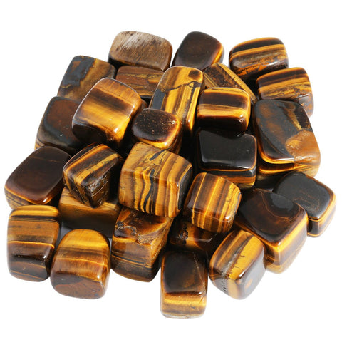 SUNYIK Tumbled Polished Stones,Smooth Rock Crystal for Tumbling,Cabbing,Tiger's Eye Stone 1pound(About 460 gram)