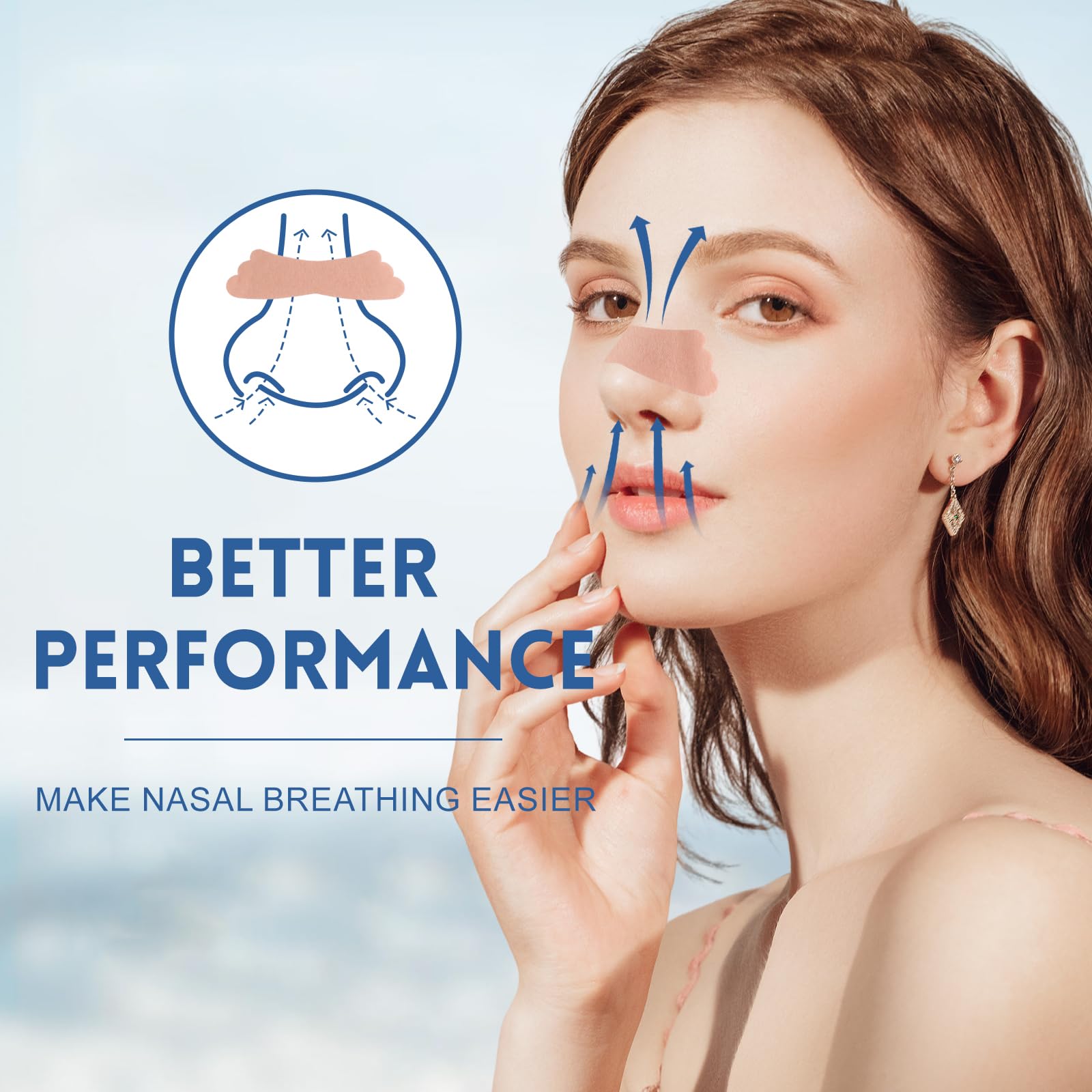 100Pcs Nasal Strips for Snoring, Extra Strength Nose Strips Breathing, Nose Tape for Sports and Sleep, Anti Snoring Strips Help
