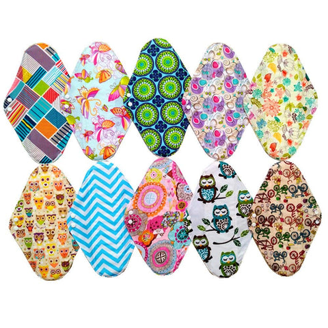 10PCS 14 Inch Overnight Cloth Reusable Washable Menstrual Pads Sanitary Pads