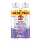 OFF! Clean Feel Picaridin Insect Repellent Aerosol Value Pack, 2 Cans, 10 oz Total