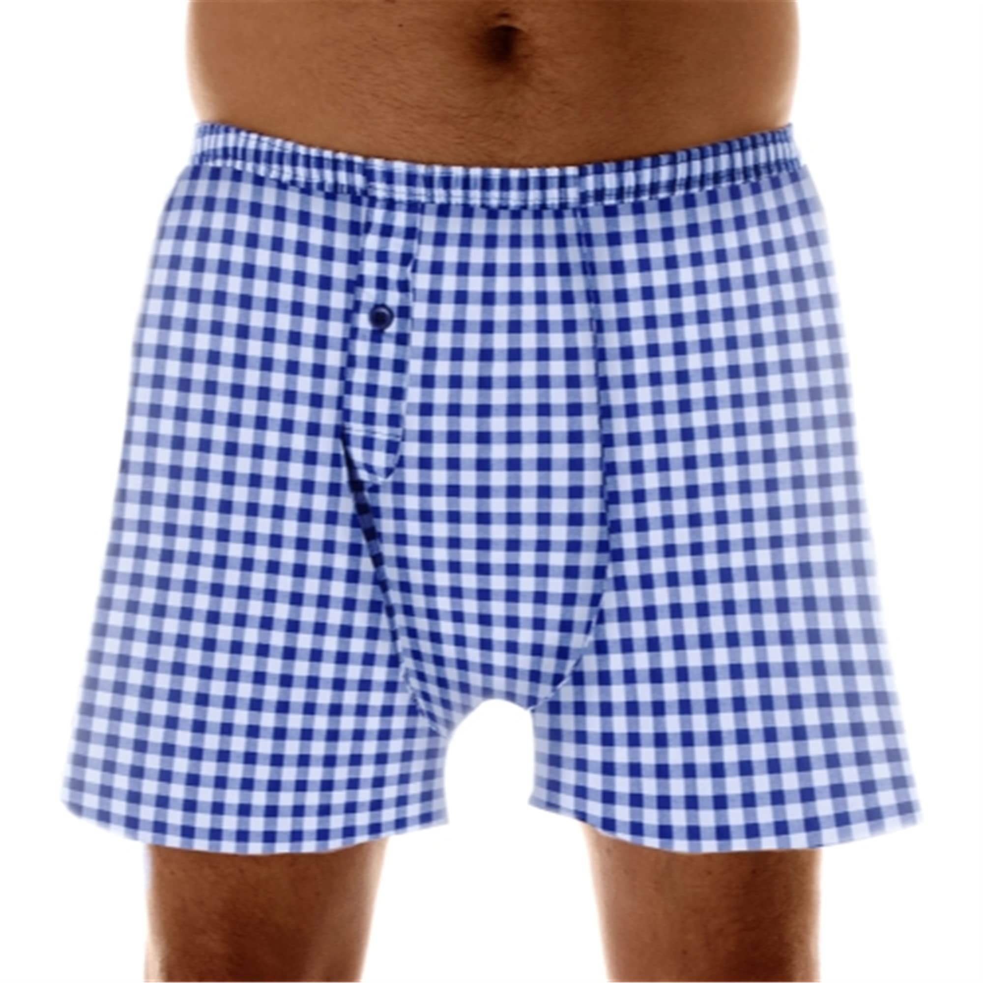 1-Pack Mens Navy Check Regular Absorbency Incontinence 2-in-1 Boxers 2X (Waist 44-45)