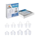Nose Vent Sinus Relief Dilator (Pack of 8 Various Sizes) - A Simple Solution for Nasal Snorers - Reusable Snoring Device to Enjo