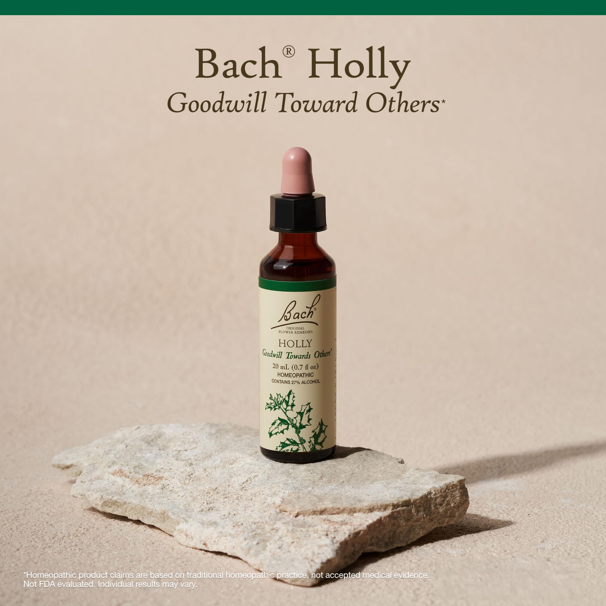 Bach Original Flower Remedies, Holly - Goodwill Towards Others - Natural Homeopathic Flower Essence for Emotional Balance - Vega