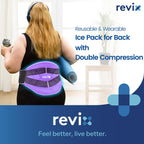 REVIX Reusable Large Back Ice Packs with Compression Straps, Adjustable Lower Back Ice Wrap for Lumbar, Sciatic Nerve, Soft Plus