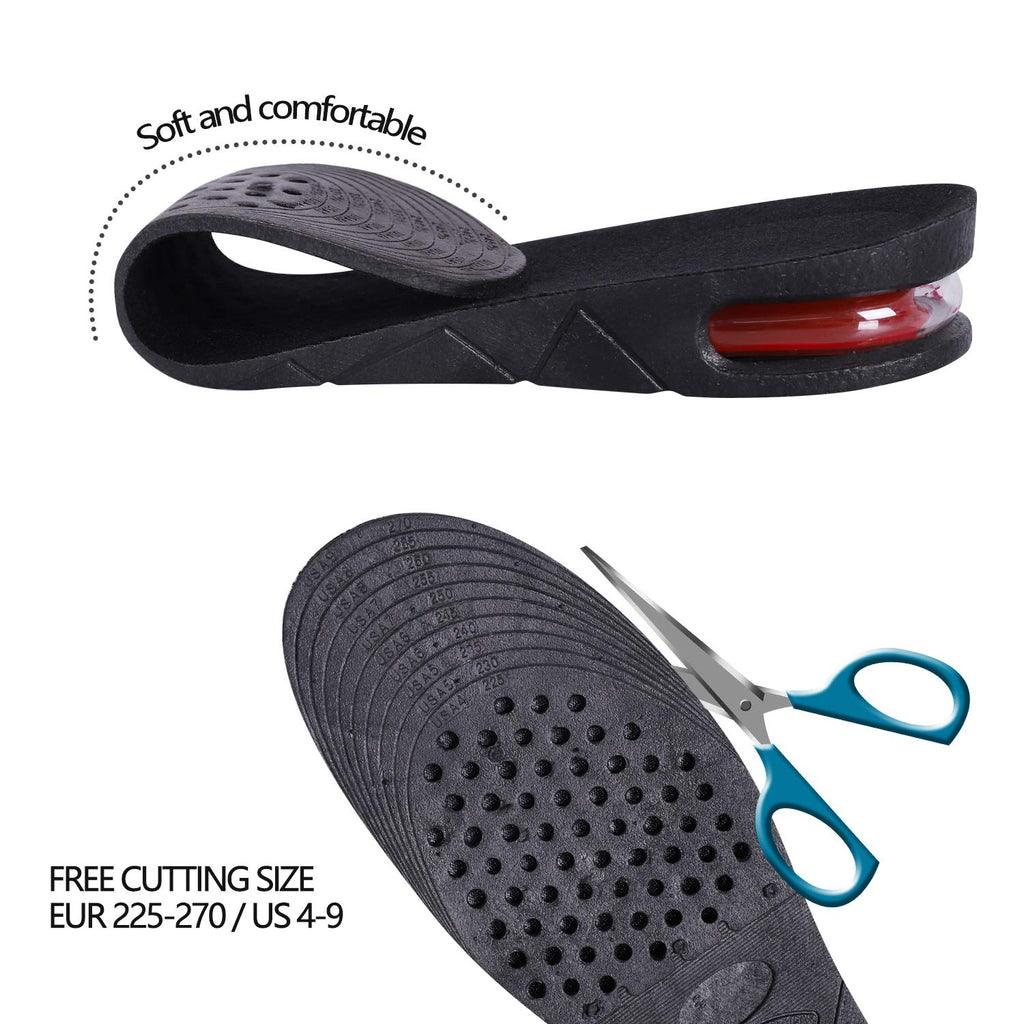 3-Layer Unisex Height High Increase Shoe Insoles for Men Women Shoe Pad Lift Kit Air Cushion Heel Inserts 3 Layer (2.75 / 7cm)