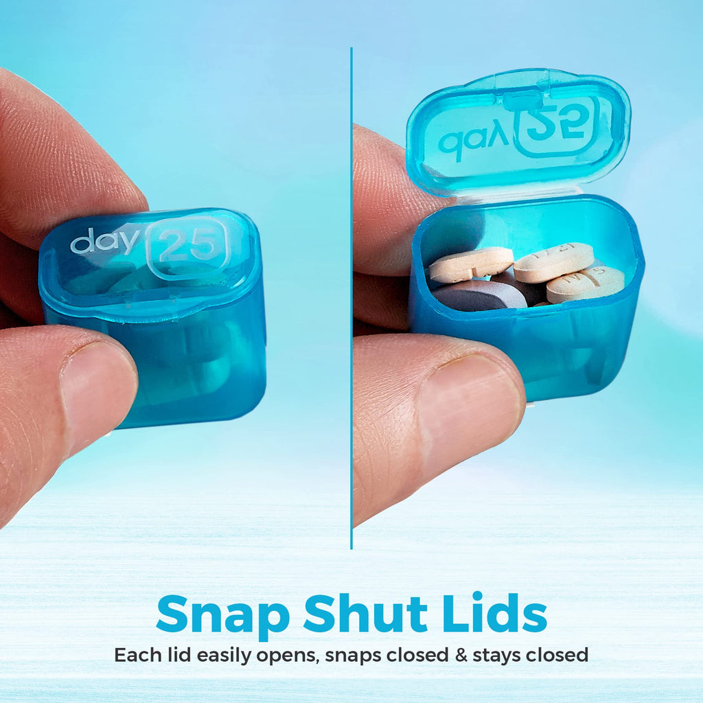 Monthly Pill Organizer - 31 Day Pill Organizer with Large Removable Medication Pods, Portable Pill Case Box and Holder for Daily