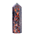 Runyangshi 1PCS Natural Crystal Flame Yooperlite Stone Tower 1.96-2.36 (5-6cm) 6 Faceted Single Point Prism Healing Crystal Wand