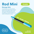RAD Rod Mini Massage Roller Stick - Myofascial Release Roller for Legs, Shoulders, Neck, Back, Arm - Muscle Roller for Athletes