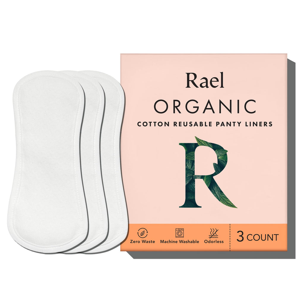 Rael Reusable Panty Liners Menstrual, Organic Cotton Cover, Period Essential, Cloth Pantyliner for Women, Washable, Soft and Thi