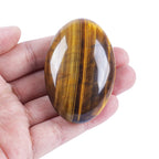 Loveliome Natural Tiger's Eye Oval Polished Worry Stones, Healing Crystal Indoor Fountain Stones Massage Energy Anxiety Relief I