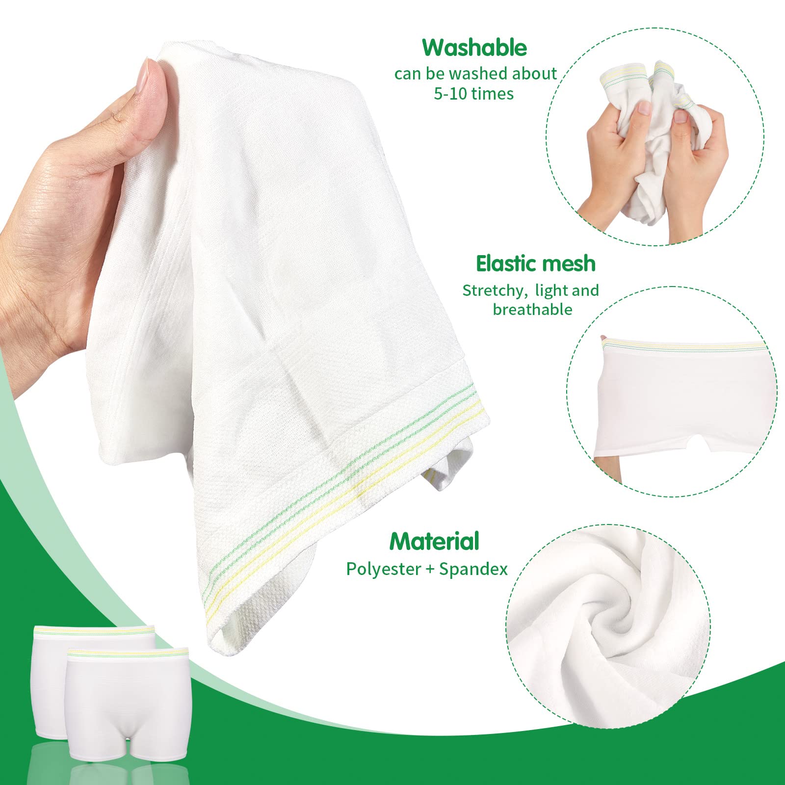 12 Pack Mesh Underwear Postpartum Must Have Hospital Provide Washable Breathable Undies for Delivery, Surgical,Traveling (2XL/3X