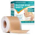 Silicone Scar Sheets (1.6    x 150   -3.8M), Medical Grade Soft Silicone Scar Tape, Strips, Roll - Keloid, C-Section, Surgical, 