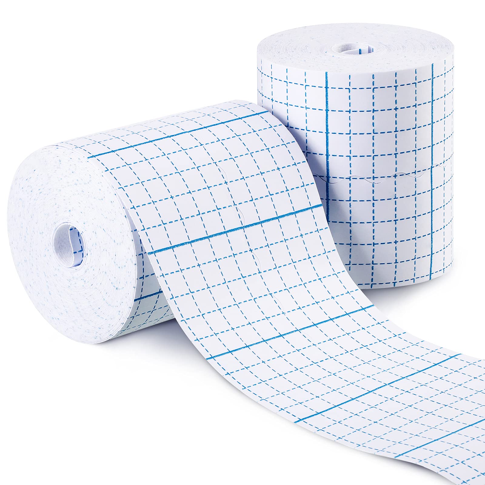 Nuanchu 2 Rolls Non-Woven Stretch Tape Breathable Bandage Tape Cohesive Wrap Roll Film (White,4 Inch X 10.94 Yard)