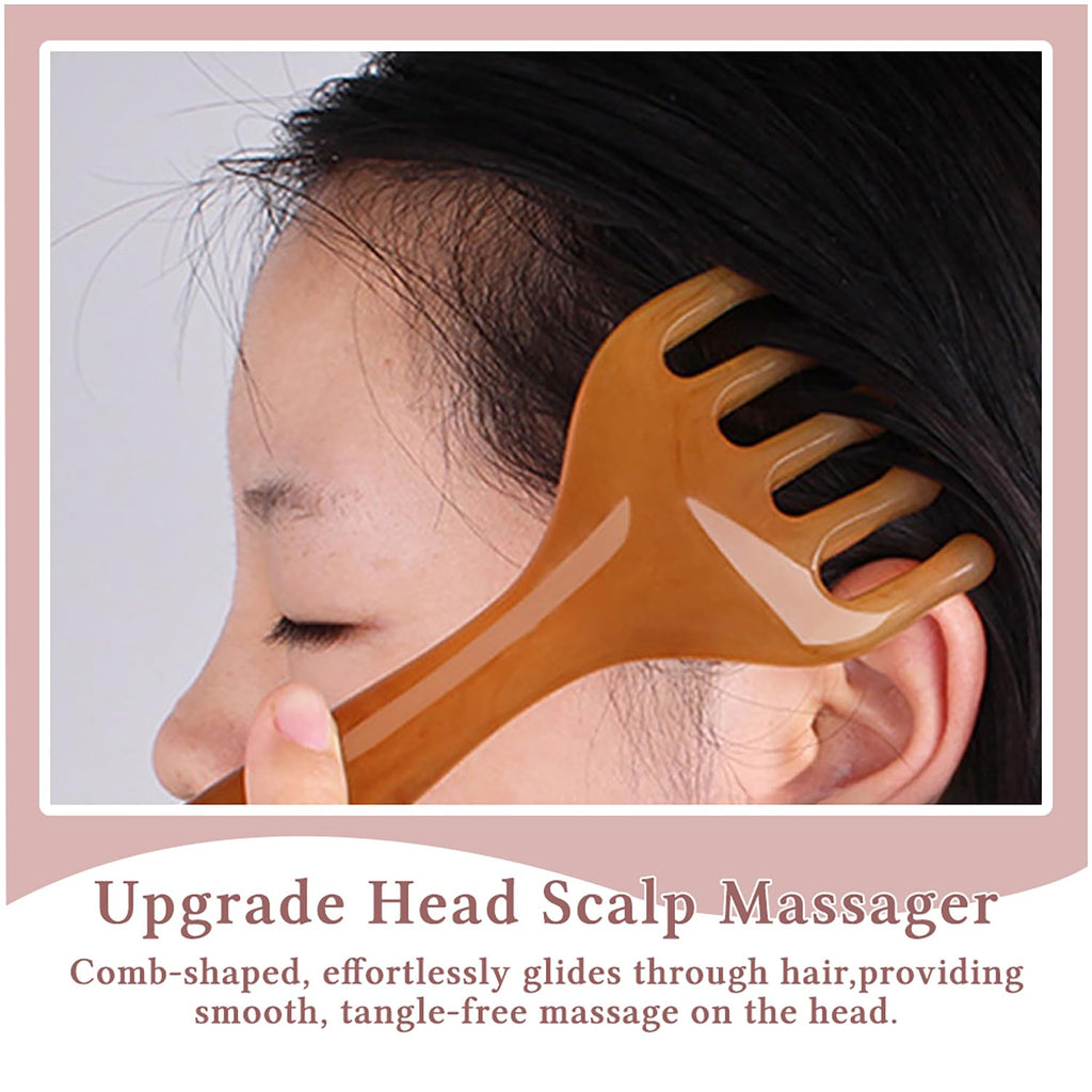Scalp Massager Head Spa Tools Scalp Massage Tools Relax Comb Resin - Manual Gua Sha Comb for Hair Head Massage Kit - Set of 2