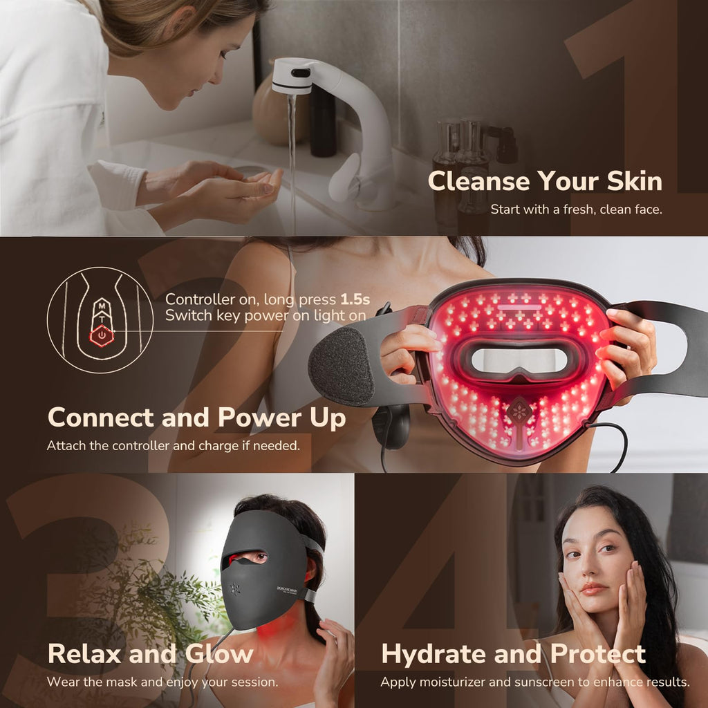 JOVS LED Light Therapy Face Mask, Wireless Red Light Therapy Mask for Face, Portable Skin Care Beauty Device Intelligent Beauty