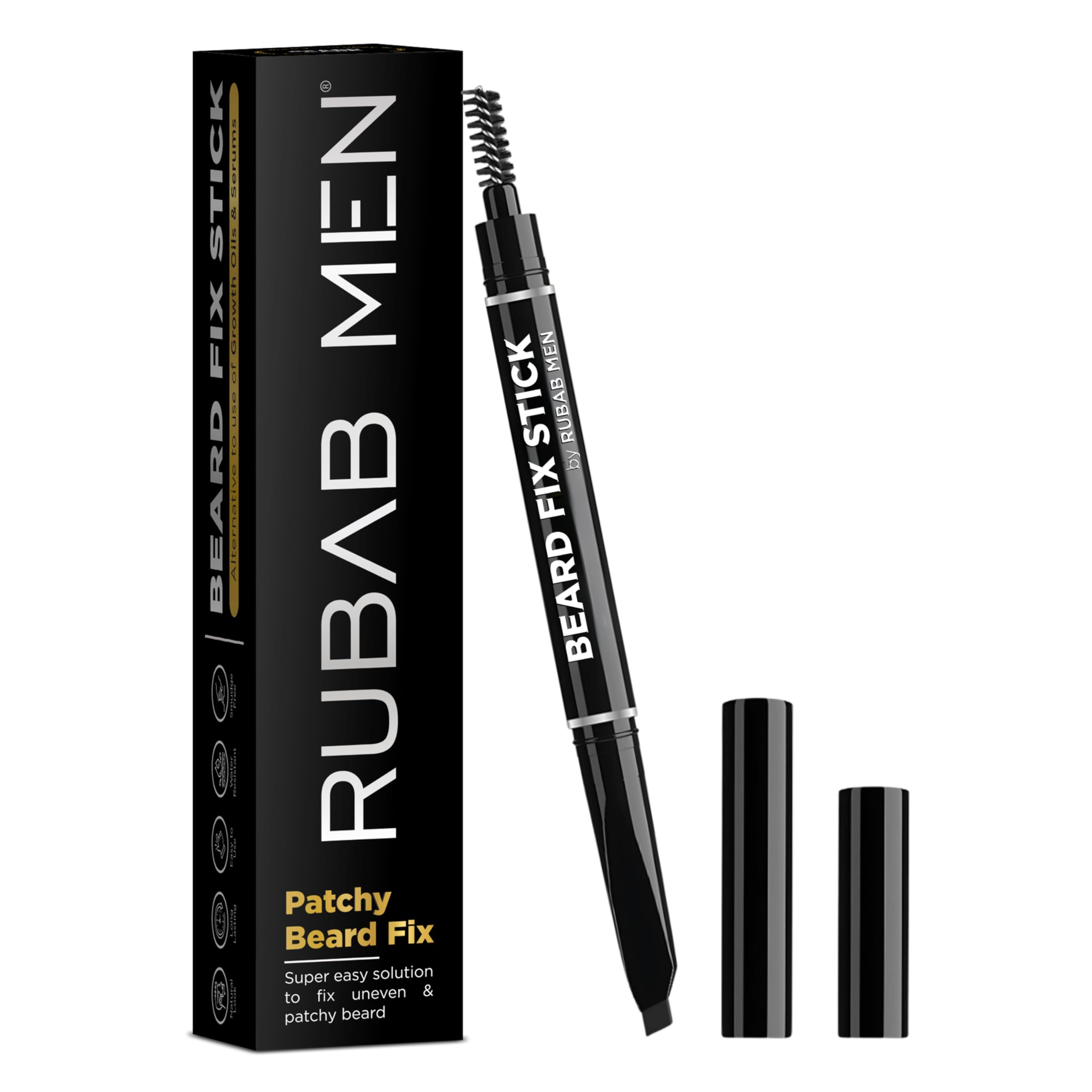Rubab Men Beard Pencil Filler For Patchy Beard & Moustache Quick Fix | Get Thicker & Dense Beard Look | Sweat & Water Proof | Ea