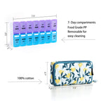 Weekly Pill Organizer 2 Times a Day,7 Day am pm Pill Organizer, Large Daily Pill Cases Pill Box Vitamin Organizer Box,Yellow Flo