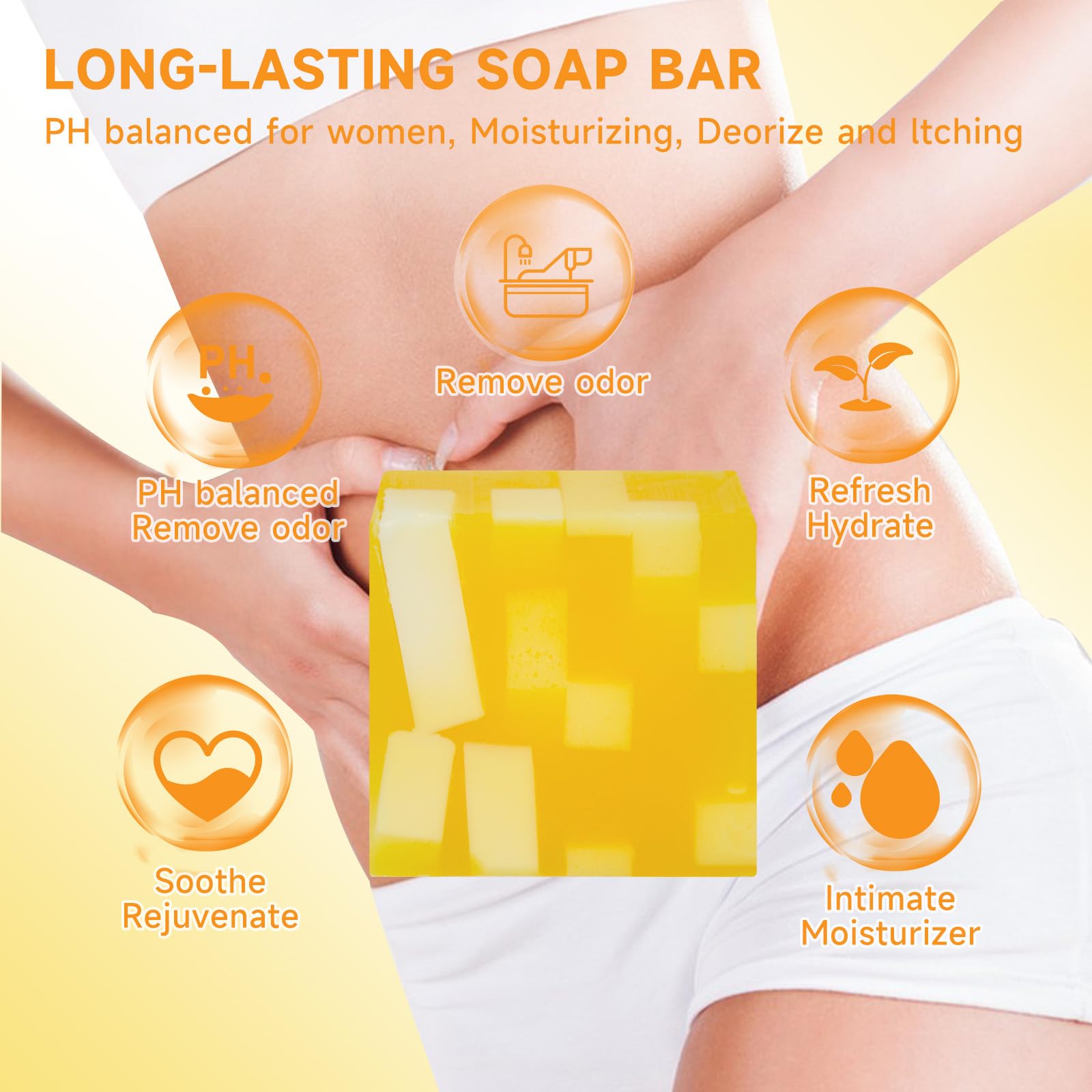3 PCS Yoni Soap Bar for Women Ph Balance, Natural Yoni Bar Soap Yoni Wash Feminine Wash, Organic Deodorant Vaginal Body Bath Soa