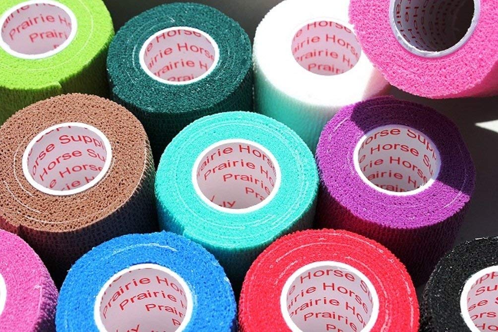 Prairie Horse Supply Vet Wrap Tape Bulk (Assorted Colors) (6 Pack) (4 Inches Wide) Vet Wrap Medical First Aid Tape Self Adhesive