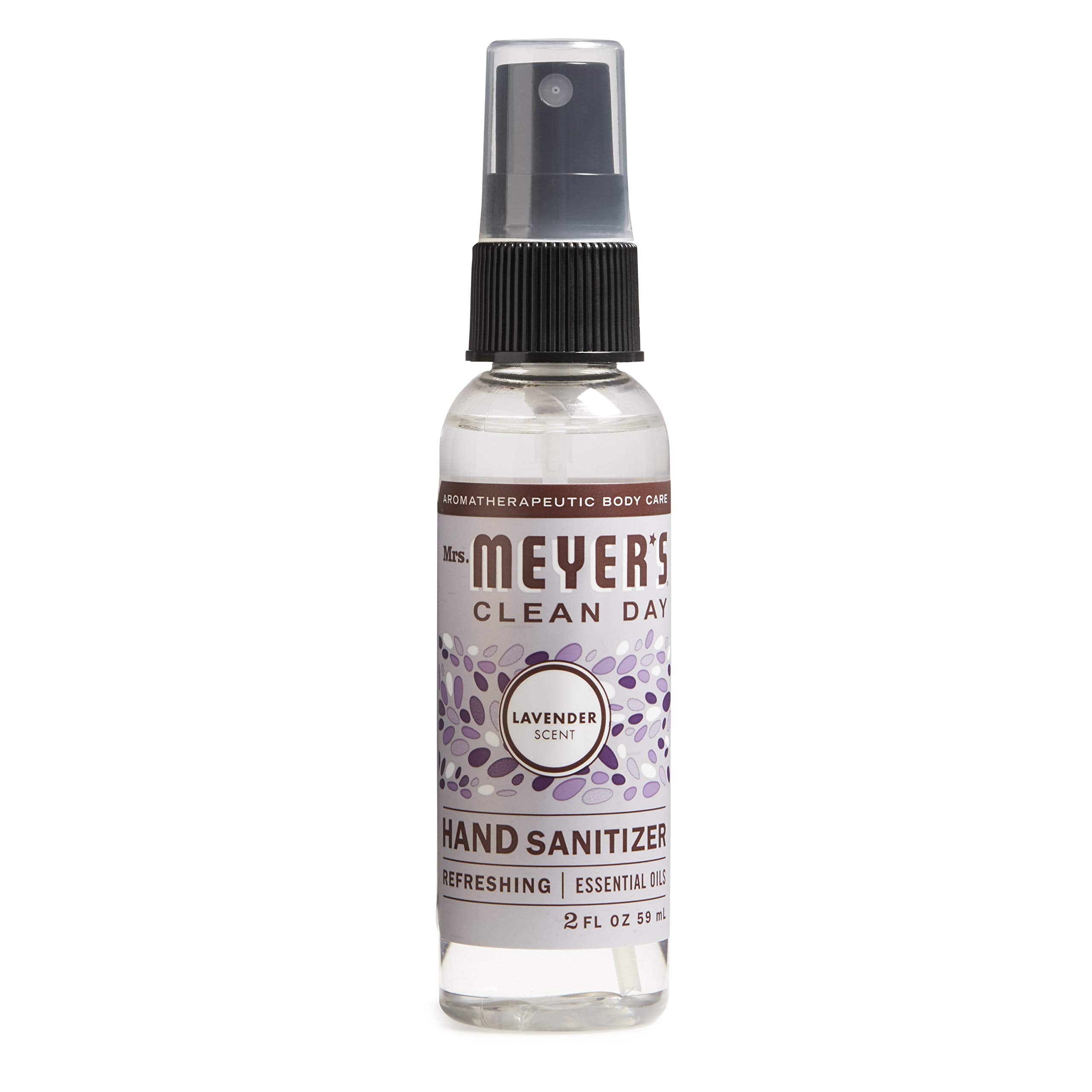 MRS. MEYERS CLEAN DAY Antibacterial Hand Sanitizer Spray, Travel Size, Removes 99.9% of Bacteria, Lavender Scent, 2 oz