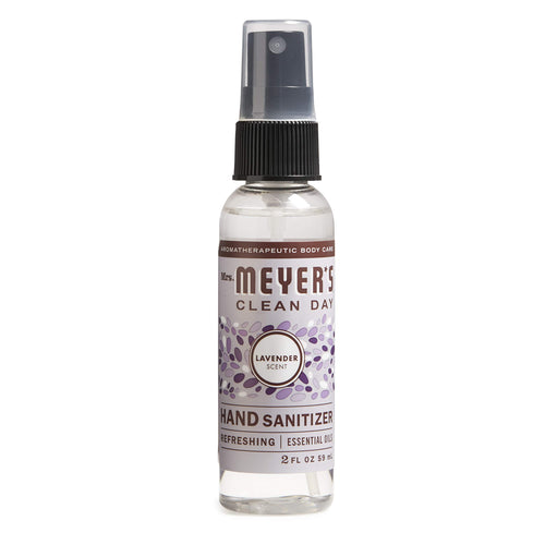 MRS. MEYERS CLEAN DAY Antibacterial Hand Sanitizer Spray, Travel Size, Removes 99.9% of Bacteria, Lavender Scent, 2 oz