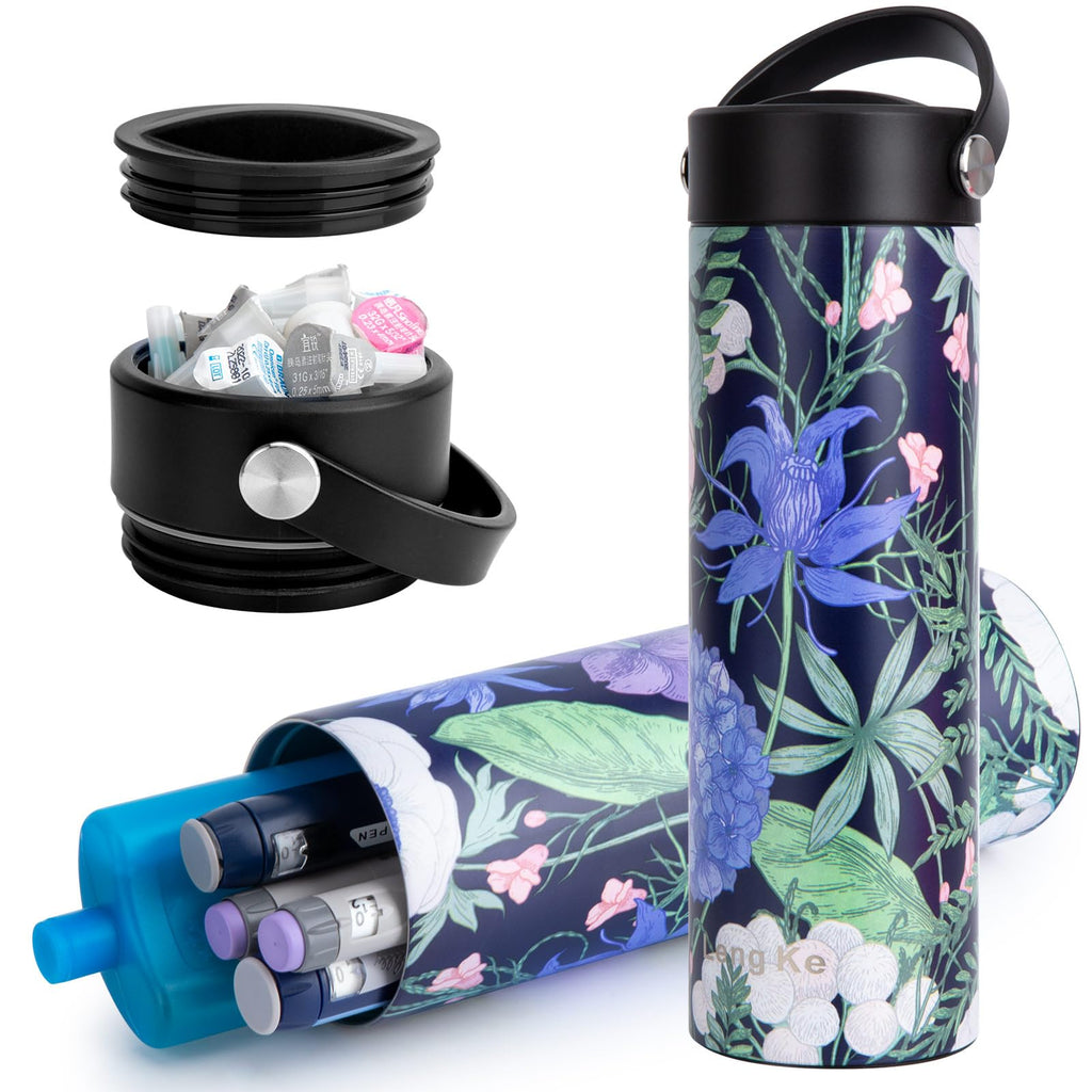 SUNMON Insulin Cooler Travel Case - TSA Approved Medical Cooler Bottle With Portable Diabetes Supplies Case (Hydrangea)