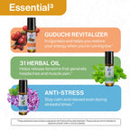 Swiss JUST Essential Oil - 3 Piece Set - Relaxation Trio for Sense Aromatherapy Bliss - 31 Herbal Oil, Guduchi, and Anti-Stress