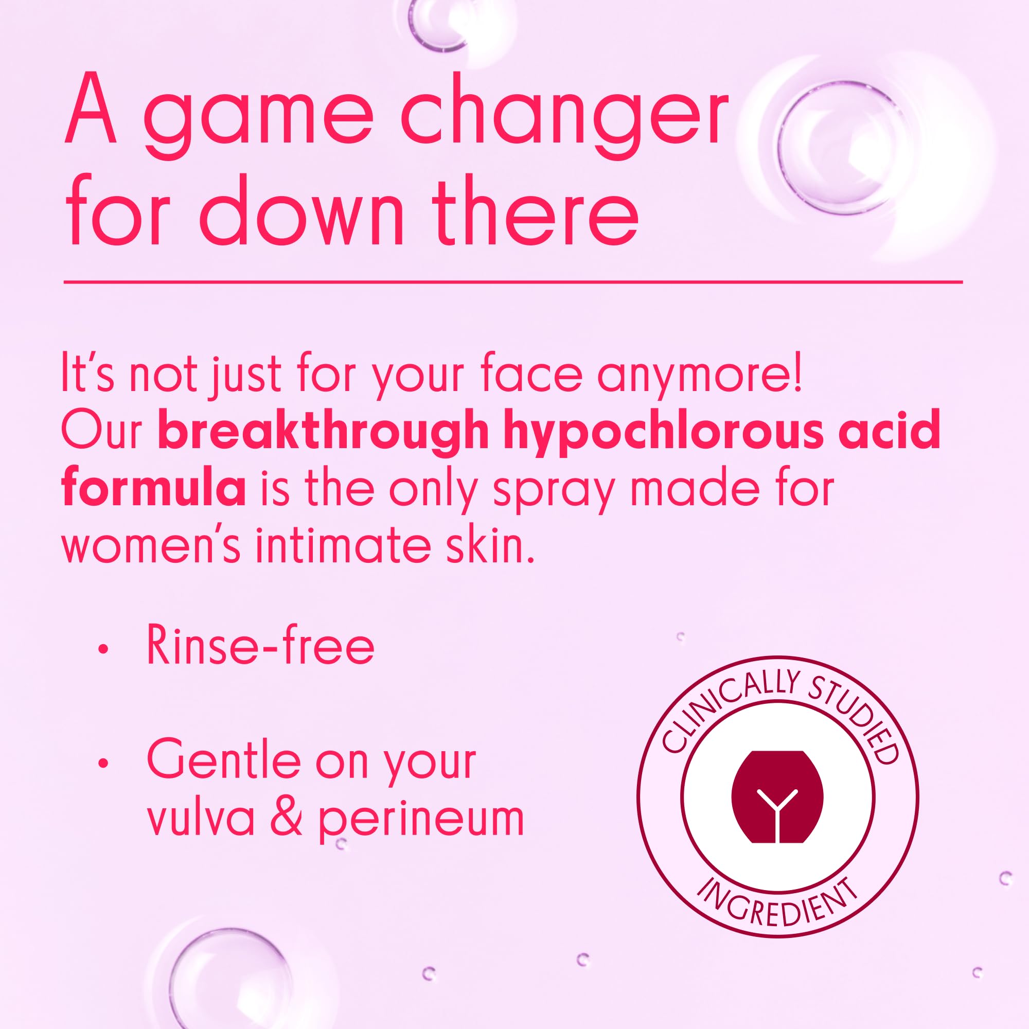 Love Wellness Intimate Skin Support I UTI Prevention and Cleanser Spray I Odor Removal & Itch Relief, Hypochlorous Acid Formula,