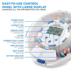 LiveFine Automatic Pill Dispenser with 28-Day Electronic Medication Organizer, 6 Dosage Rings, LCD Display with Sound & Light Al