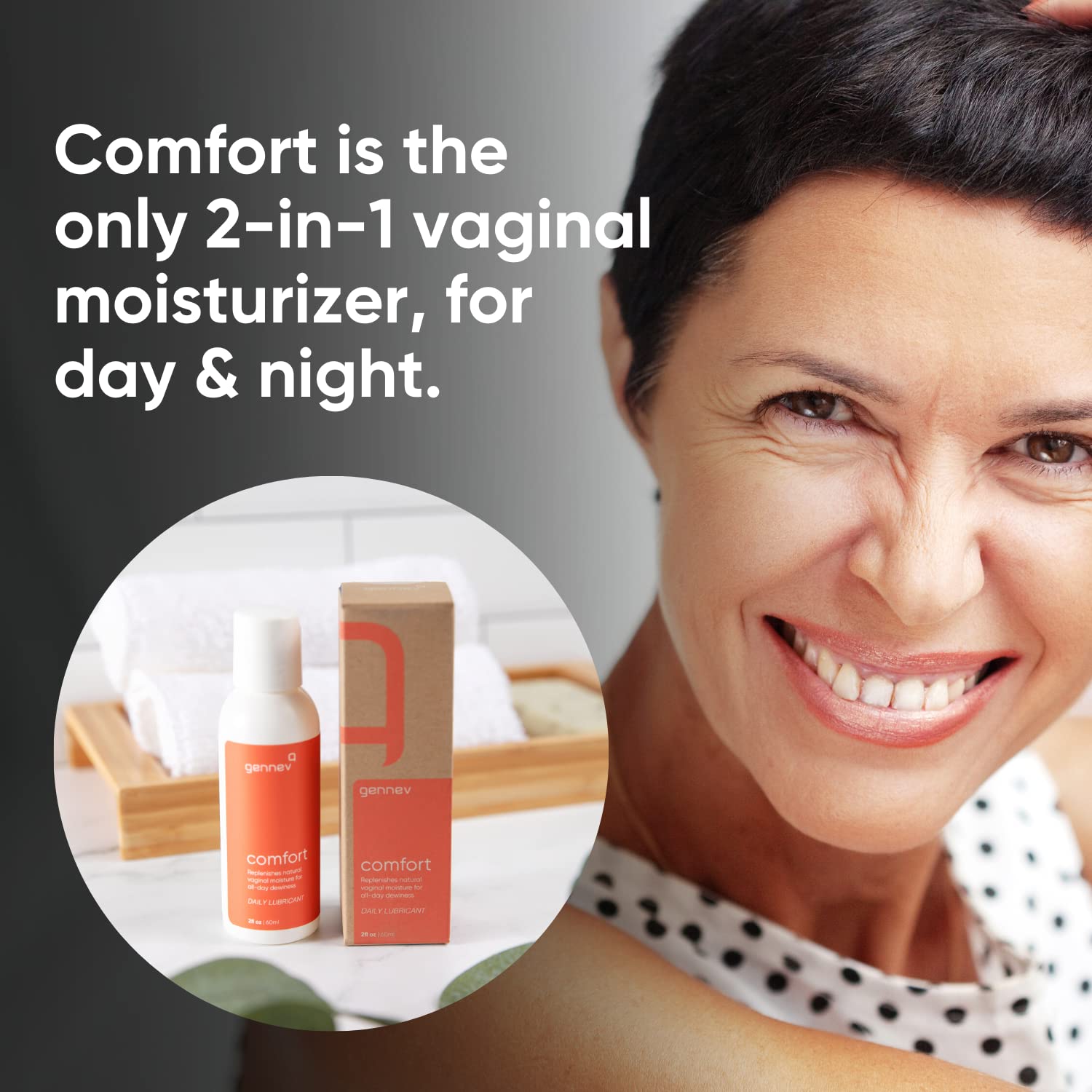 Gennev Comfort Water-Based Lubricant for Women - 2-in-1 Menopause Lubricant and Feminine Moisturizer - Personal Lube for Vaginal
