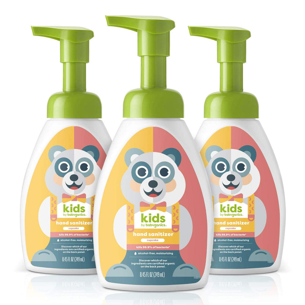 Babyganics Kids Foaming Pump Hand Sanitizer, Alcohol Free, Cupcake, Kills 99.9% of Common Bacteria, Moisturizing, 8.45 Fl Oz (Pa