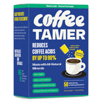 Coffee Tamer Coffee Acid Reducing Granules 50 Pack Box - Reduces Coffee Acids by up to 90% - All-Natural Minerals - Keto Friendy