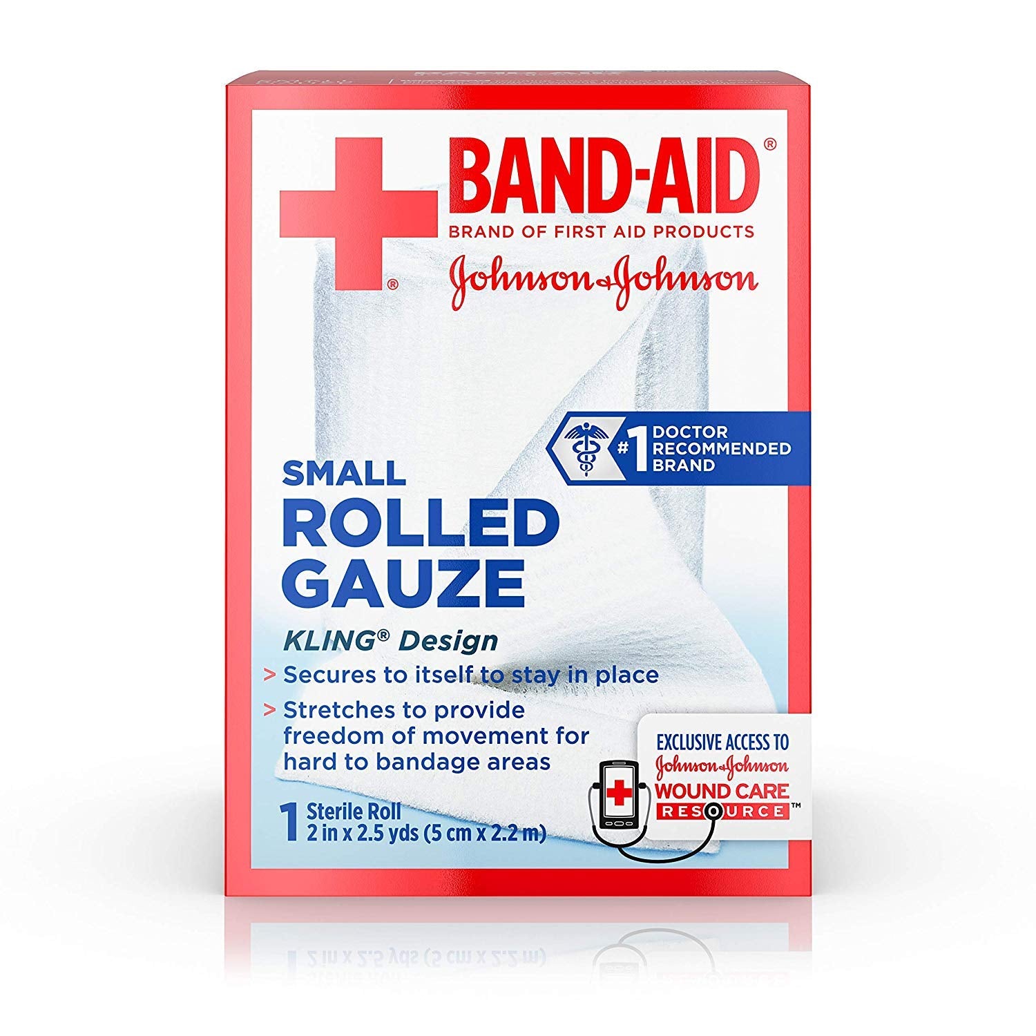 BAND-AID Brand Flexible Rolled Gauze 2IN x 2.5YDS, PACK OF 3