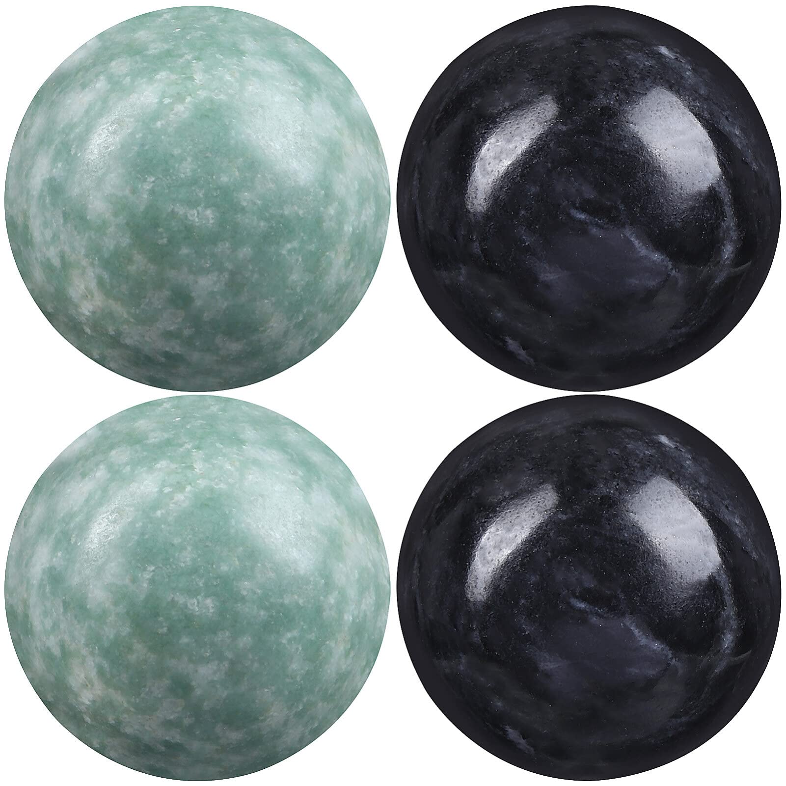 MAGICLULU 4Pcs Solid Baoding Balls Chinese Health Exercise Massage Balls Marble Stone Massage Baoding Balls for Hand Muscle Exer