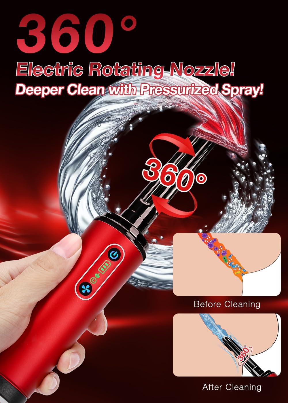 TRAMAN-Enema-Anal-Douche, Enemas-Douches for Men & Women Colon Cleanse, Shower Enema Bulb-Bottles Kit, Electric Rotating Nozzle,
