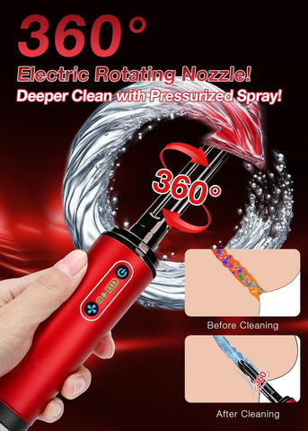 TRAMAN-Enema-Anal-Douche, Enemas-Douches for Men & Women Colon Cleanse, Shower Enema Bulb-Bottles Kit, Electric Rotating Nozzle,