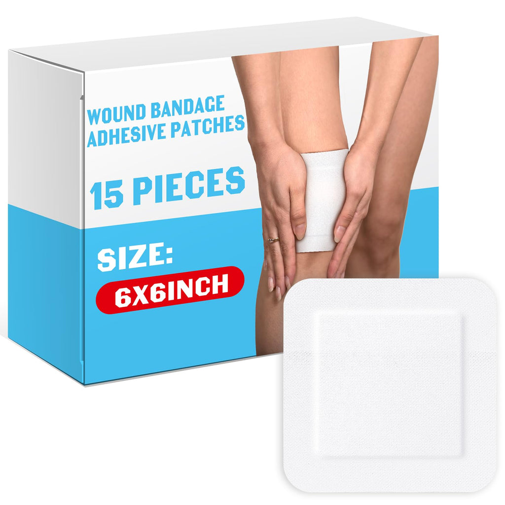 15 Pieces Bordered Gauze-Island Dressing Wound Bandage Sterile Adhesive Gauze Pads Patches Post Shower Breathable Borders Indivi