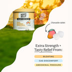 Wonderbelly Bloat + Gas Relief, Extra Strength Chewable Tablets, with 125 mg Simethicone, No Talc or Dye, Mango Smoothie, 42 Cou