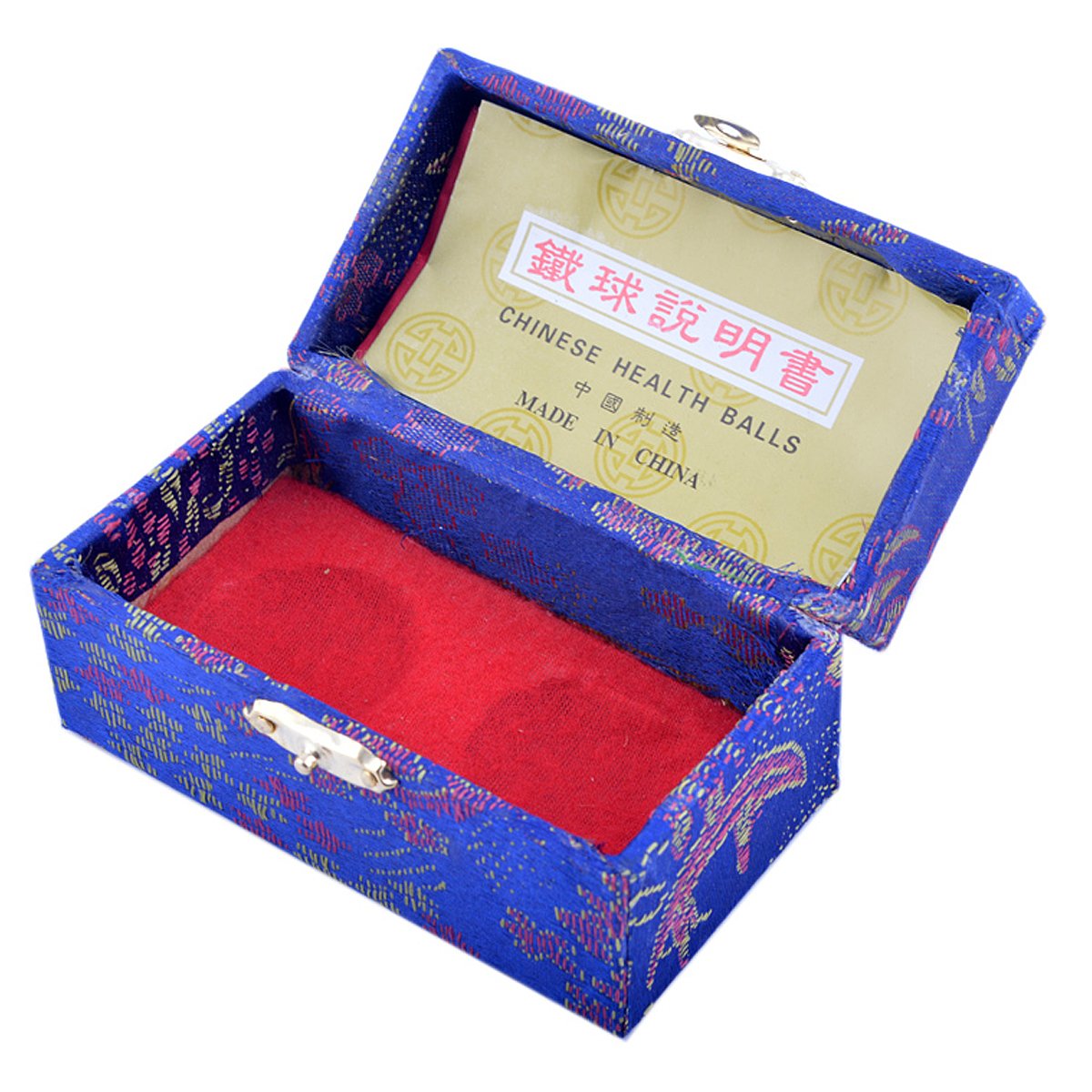 fengshuisale Feng Shui Chinese Health Balls (Blue with Phoenix and Dragon) 3.8cm/1.5 Red String Bracelet F1117 (1.5inch-Cloisonn