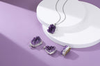 Jovivi Natural Amethyst Cluster Crystal Necklace for Women Men,Irregular Raw Rough Amethyst Quartz Stone Pendant Necklace Jewelr