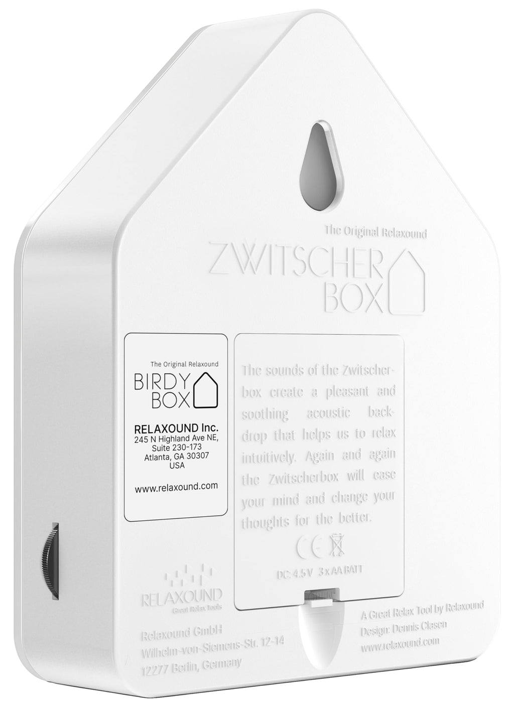RELAXOUND Original Birdybox White - Modern Nature Sound Box - Relaxing Cheerful Bird Concert - Motion Sensor with Sound - Relaxi