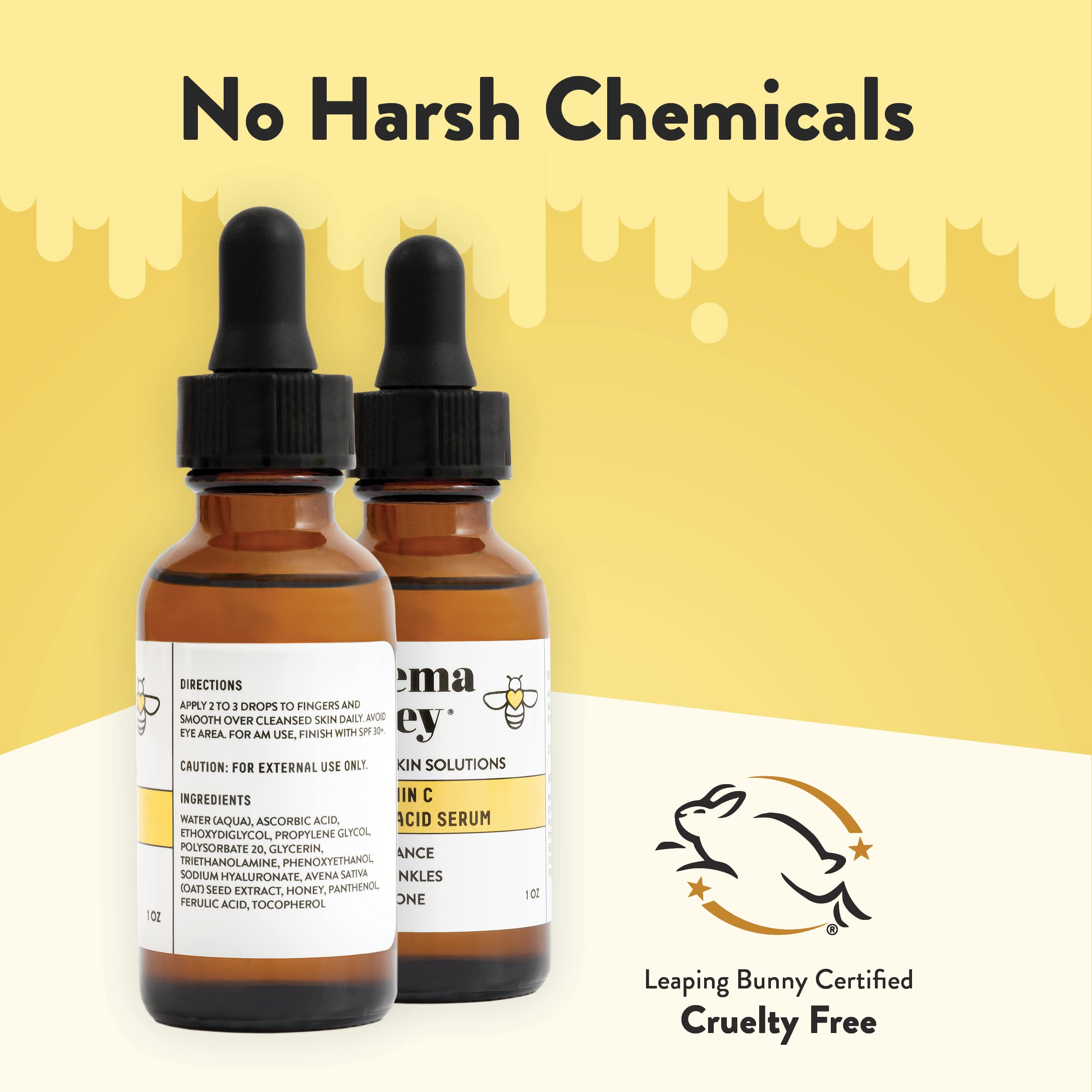 ECZEMA HONEY 15% Vitamin C + Ferulic Acid Serum - Anti Aging Skin Care Products - Face Oil for Eczema, Dry & Sensitive Skin (1 O
