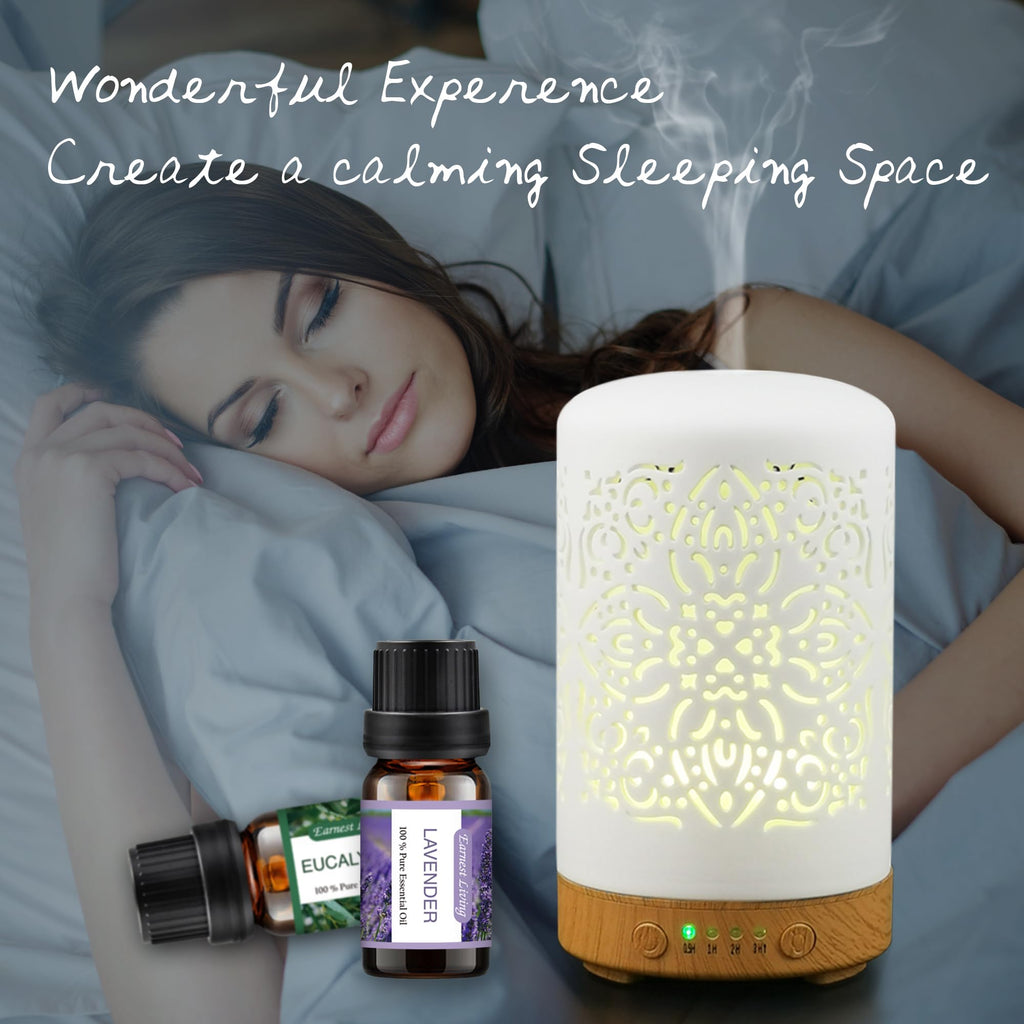 Earnest Living Tea Tree, Peppermint, Lavender, and Eucalyptus Essential Oil Set for Home Diffusers
