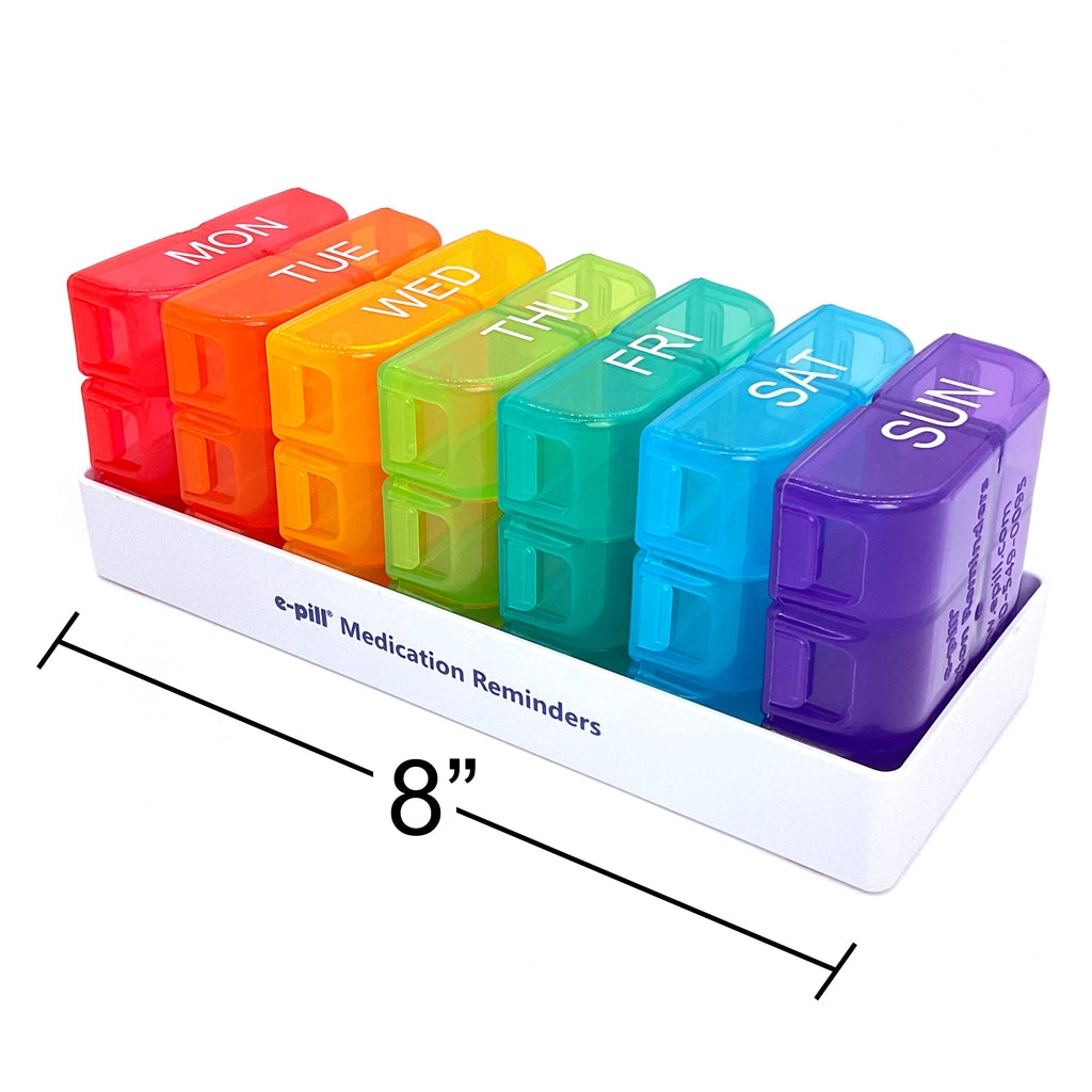 e-Pill 6 Times a Day x 7 Day Weekly Pill Organizer, Vitamin, and Medicine Box - Multicolor