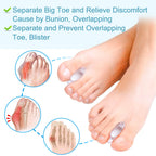Povihome 10 Pack Gel Bunion Corrector and Toe Spacers Separators and Straightener Orthotics (4/10''Thick) for Sports Activities,