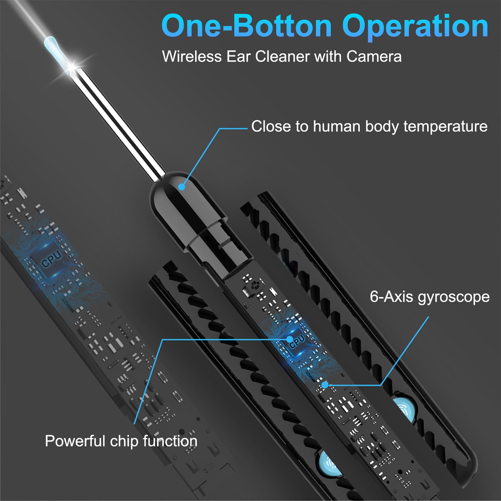 Ear Wax Removal Tool Camera - Ear Wax Removal Kit - Ear Cleaner with Camera - 1080P HD Ear Camera with 6 Ear Spoon - Christmas G