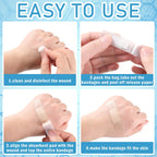 Funtery 100 Pcs Silicone Adhesive Bandages Bulk Sensitive Skin Painless Removal Bandages for Sensitive Fragile Skin Elderly Pain