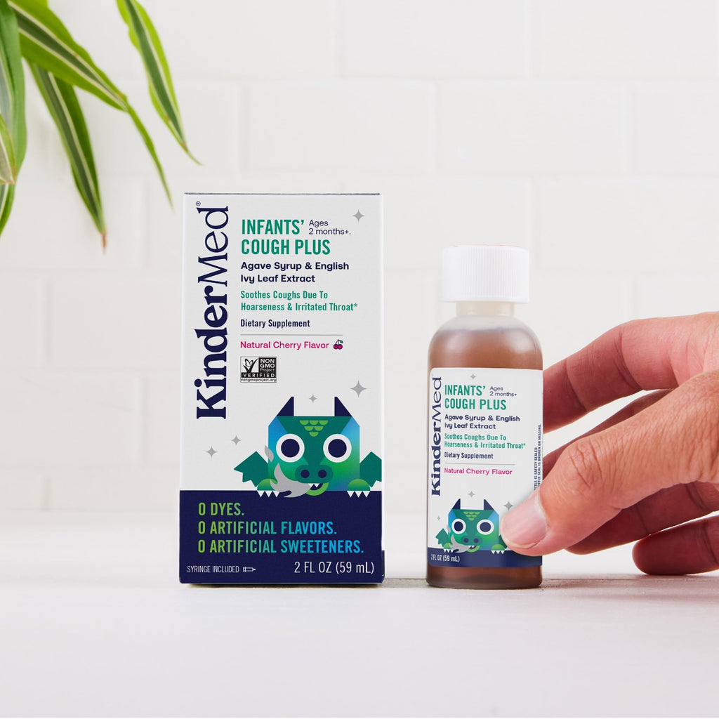 KinderMed Infants Daytime Cough Plus, Organic Agave Syrup and English Ivy Leaf Extract, No Dyes, No Artificial Flavors or Sweet