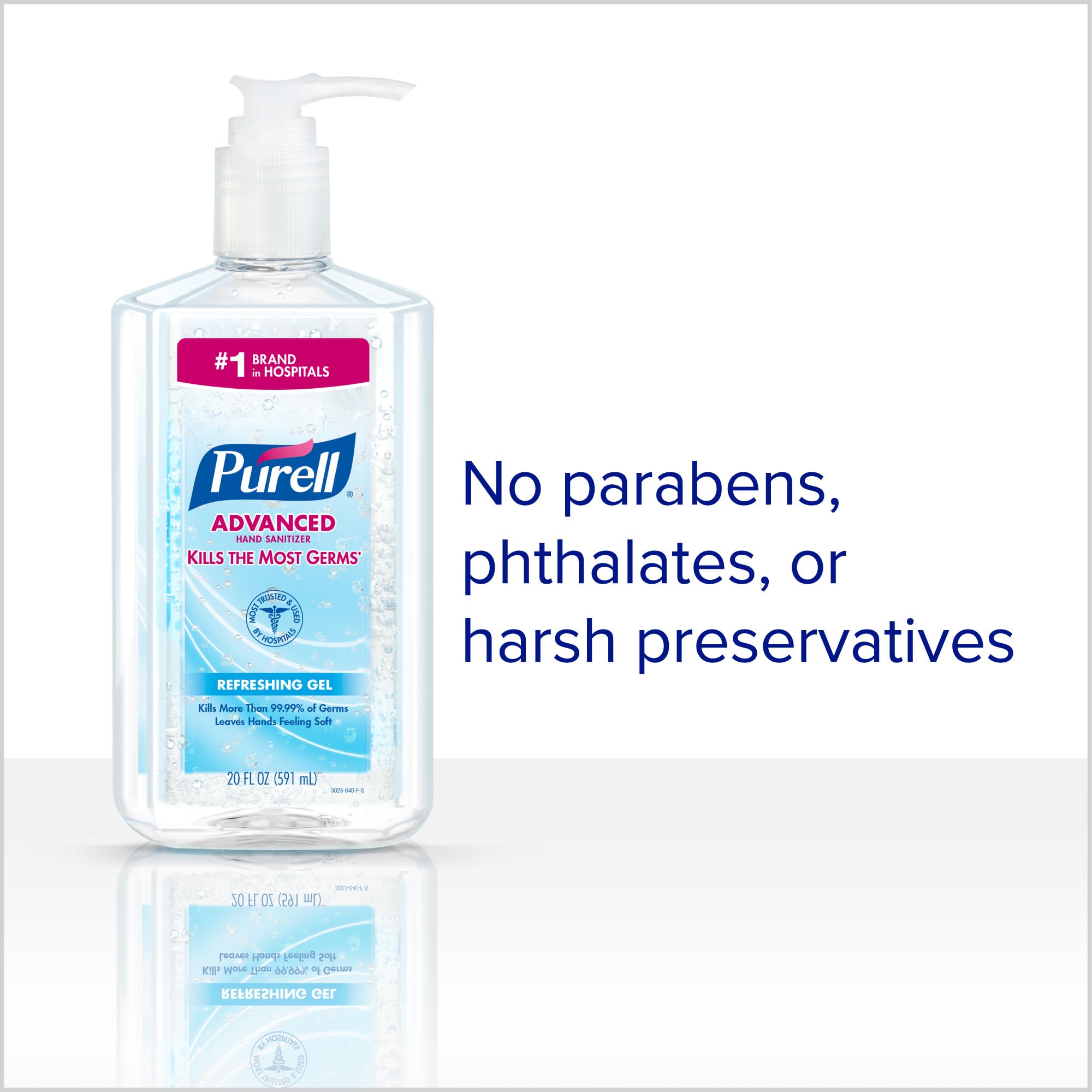 PURELL Advanced Hand Sanitizer Refreshing Gel, Clean Scent, 20 fl oz Pump Bottle (Pack of 12) - 3023-12